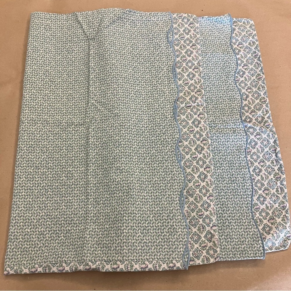 VTG Springmaid Floral Blockprint Pastel Pillowcases Cottagecore Scallop Hem - Picture 3 of 8